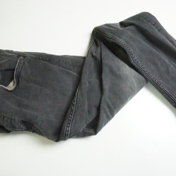 allsaints Black Distressed Cotton Blend Mens Skinny Jeans Sz 34/31